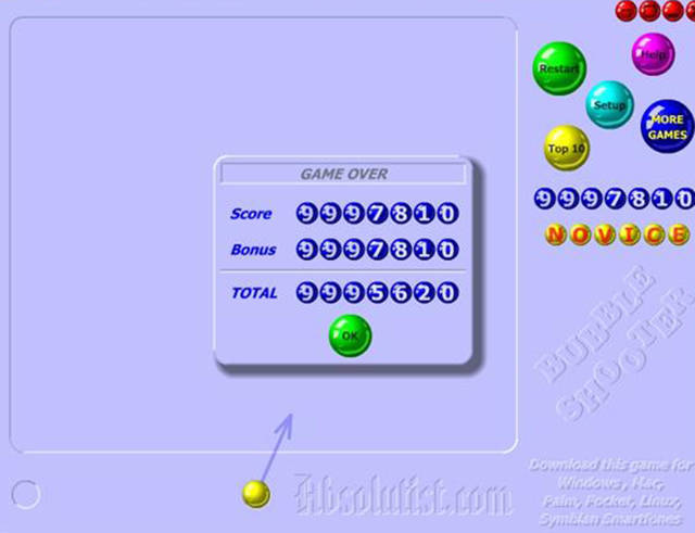 Bubble shooter highscore